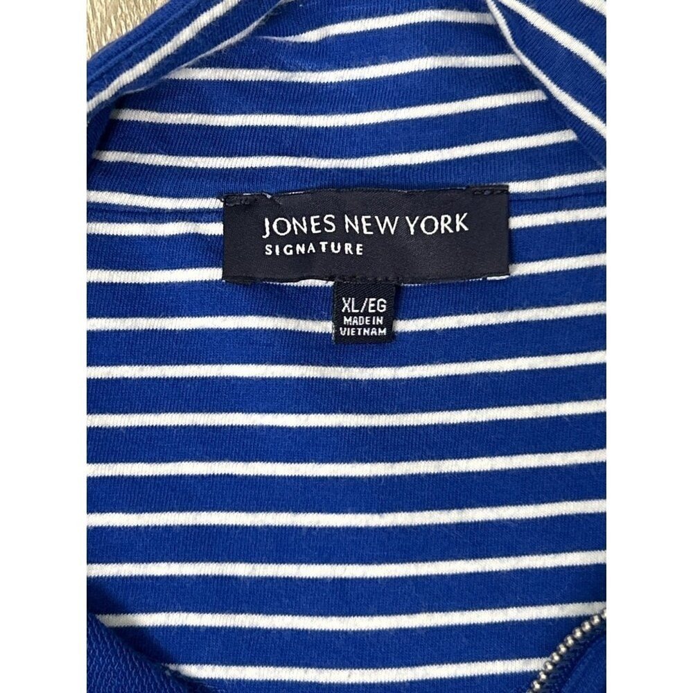 Jones New York Signature Blue Zip Jacket XL Drawstring Waist‎ Casual - Picture 11 of 12